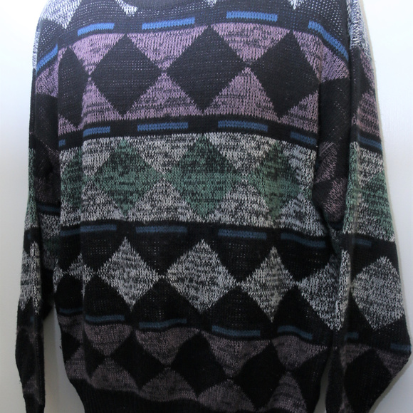 80's Vintage "PETER JON CLOTHING" Abstract Sweater - Picture 4 of 5